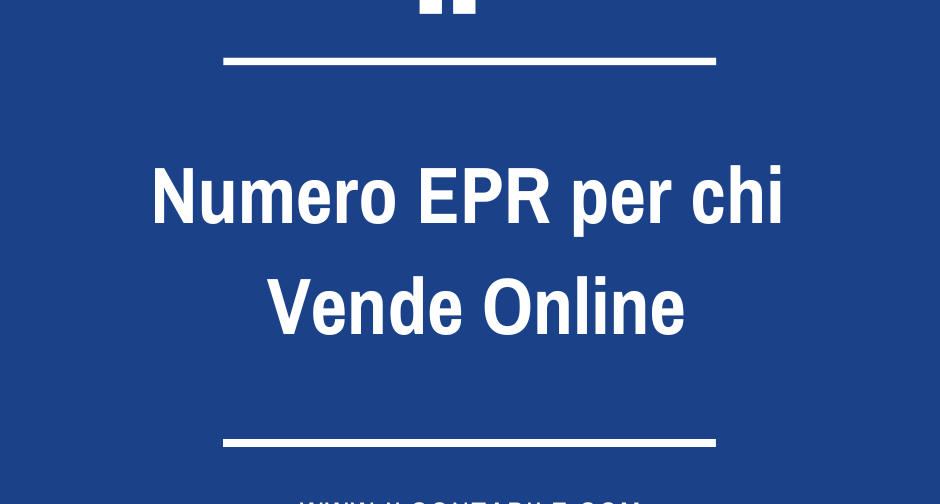 Numero EPR per chi vende online